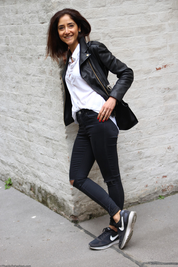 Leather biker outfit