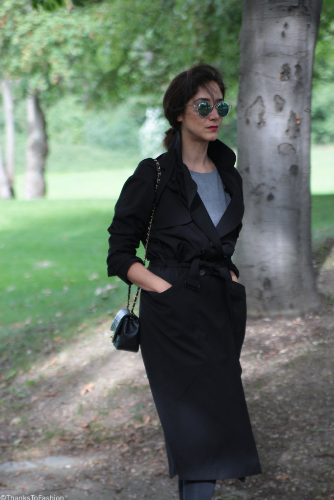 long black trench