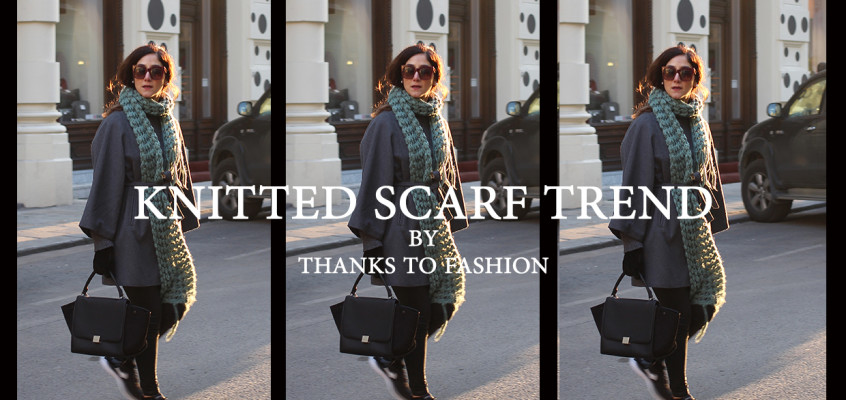 Oversized knitted scarf trend