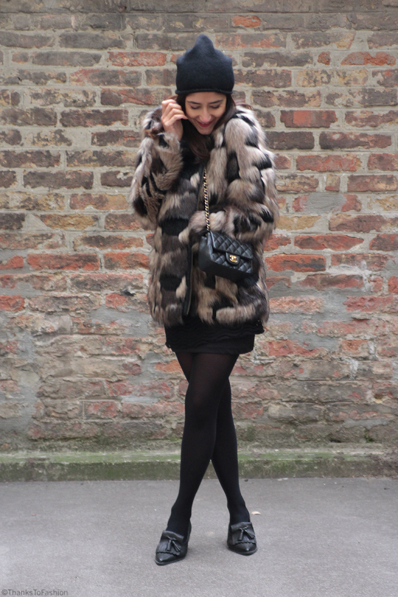 Patchwork faux fur